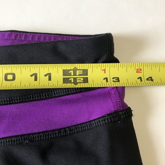 LULULEMON Womens Capri Leggings Black Purple Racing Size 6 - Picture 5 of 12